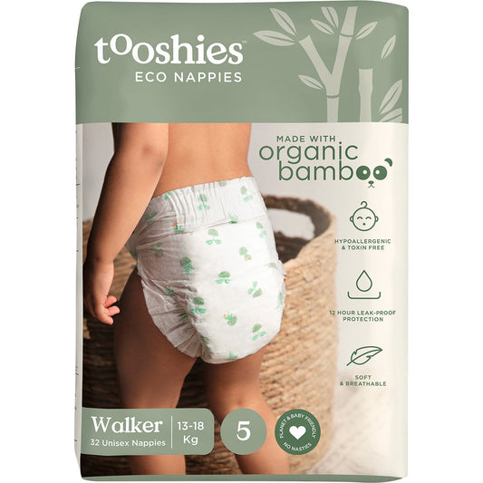 Tooshies Eco Nappies Size 5 Walker 13-18kg 32pk