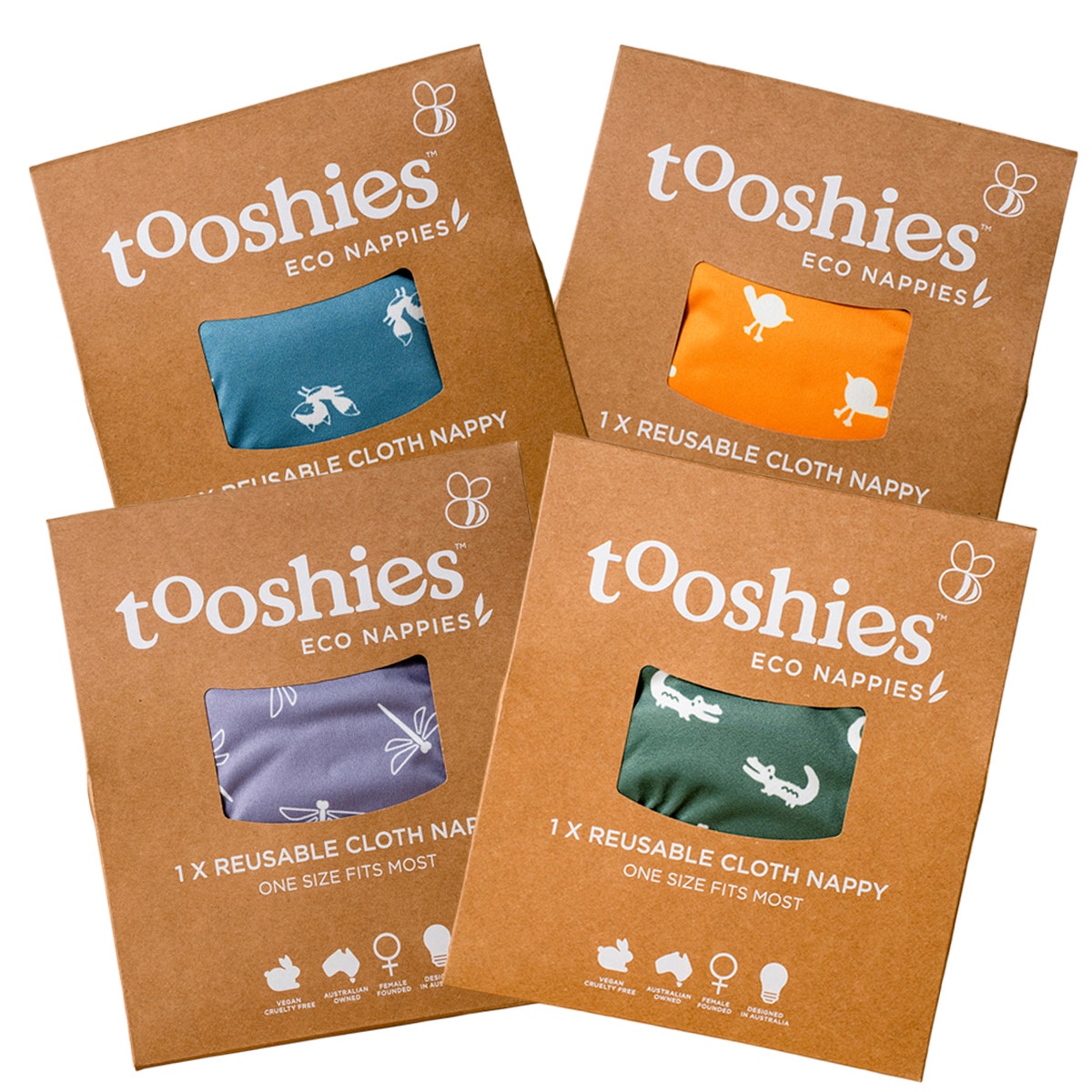 Tooshies Reusable Nappy One Size Fits Most 4-17kg
