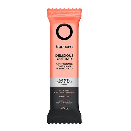 Tropeaka Caramel Choc Fudge Gut Bar 50g (Pack of 12)