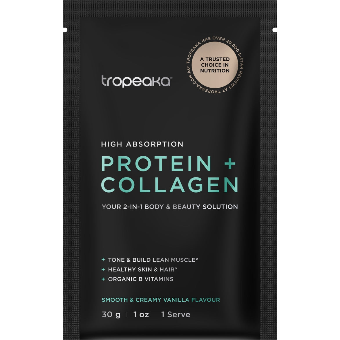 Tropeaka Protein & Collagen Vanilla 30g(Pack of 12)