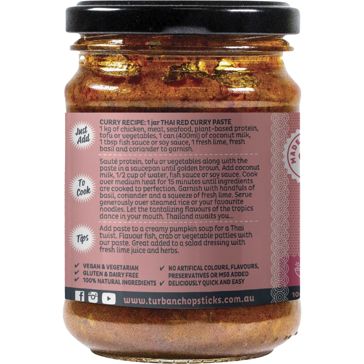 TURBAN CHOPSTICKS Curry Paste Thai Red Curry 230g