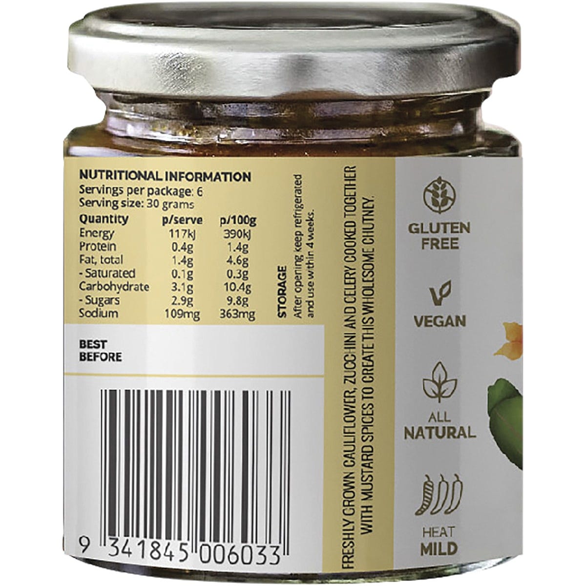 TURBAN CHOPSTICKS Chutney Cauliflower 180g