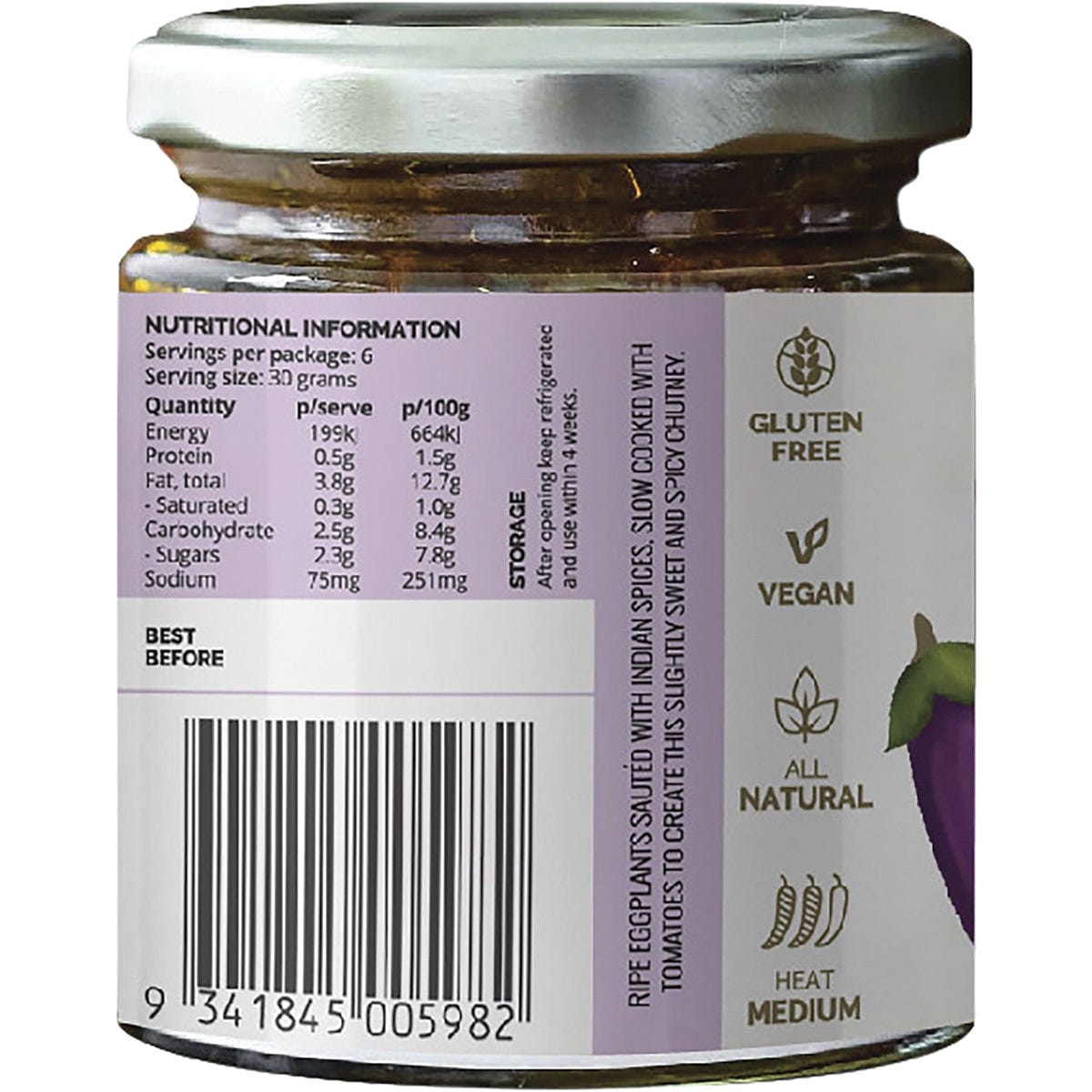 TURBAN CHOPSTICKS Chutney Eggplant 180g