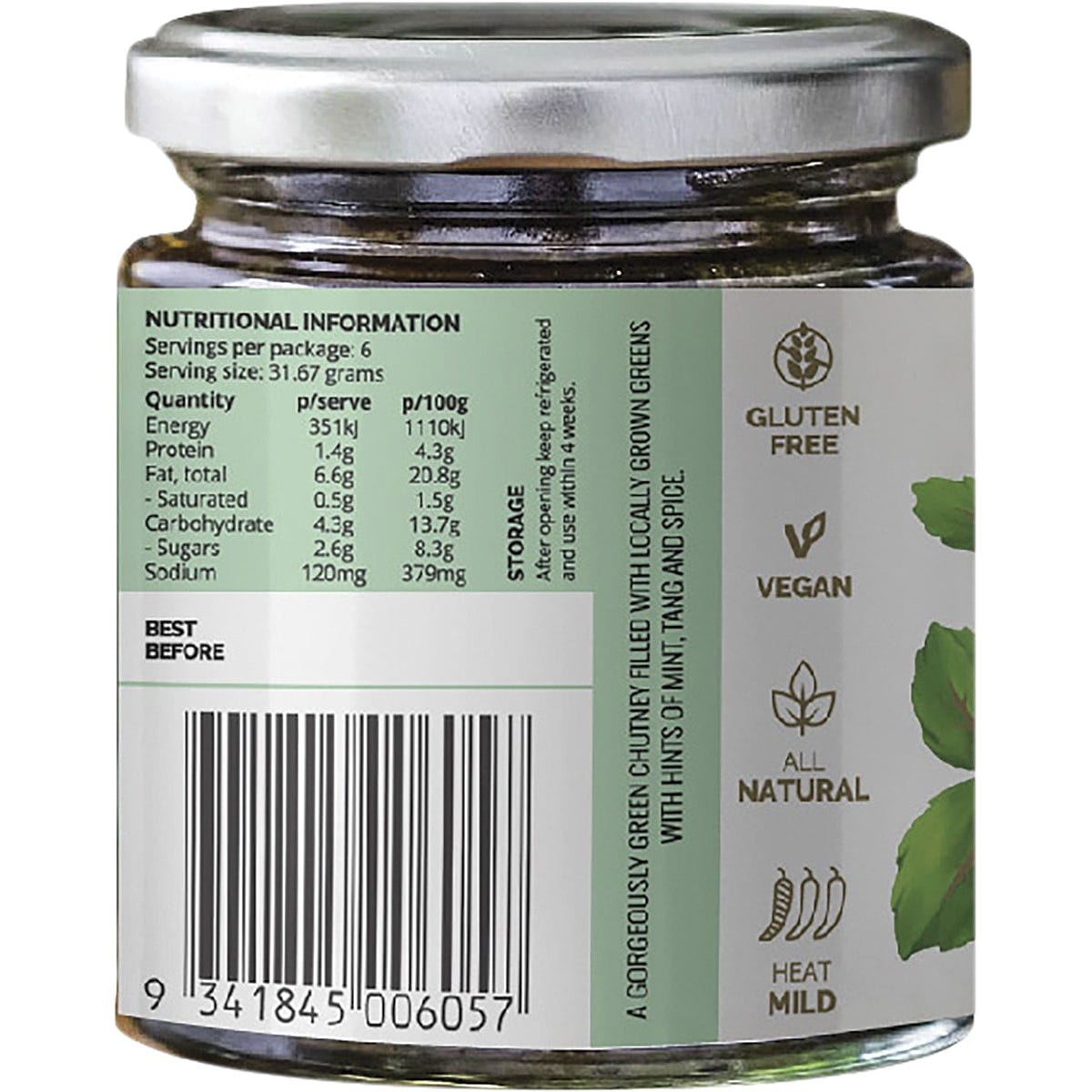 TURBAN CHOPSTICKS Chutney Kale & Mint 190g