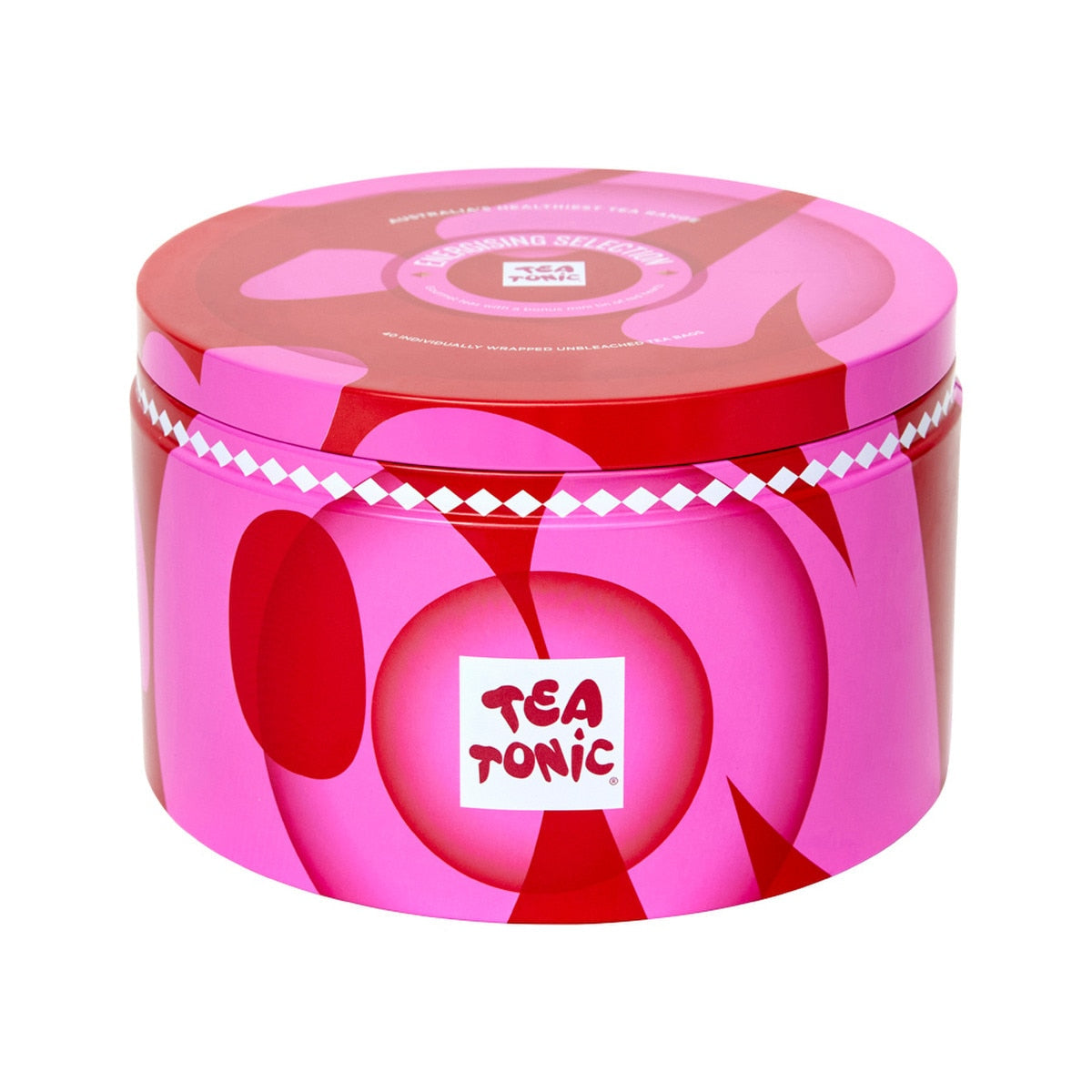 Tea Tonic Energising Selection Round Tin X 40 Tea Bags (Contains Bonus Mini Tin of Red Hearts)