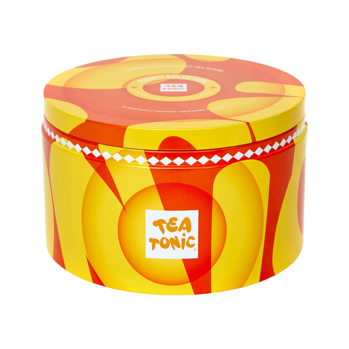 Tea Tonic Fruity Selection Round Tin X 40 Tea Bags (Contains Bonus Mini Tin of Gold Sugar)