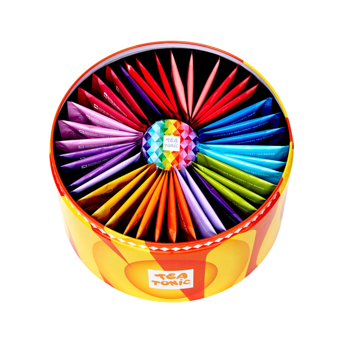 Tea Tonic Fruity Selection Round Tin X 40 Tea Bags (Contains Bonus Mini Tin of Gold Sugar)