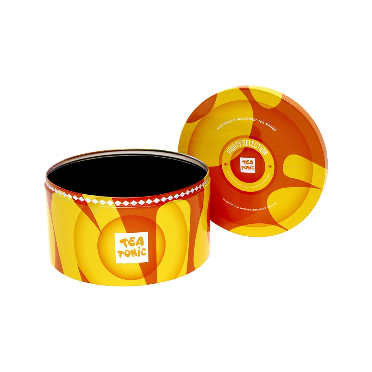 Tea Tonic Fruity Selection Round Tin X 40 Tea Bags (Contains Bonus Mini Tin of Gold Sugar)