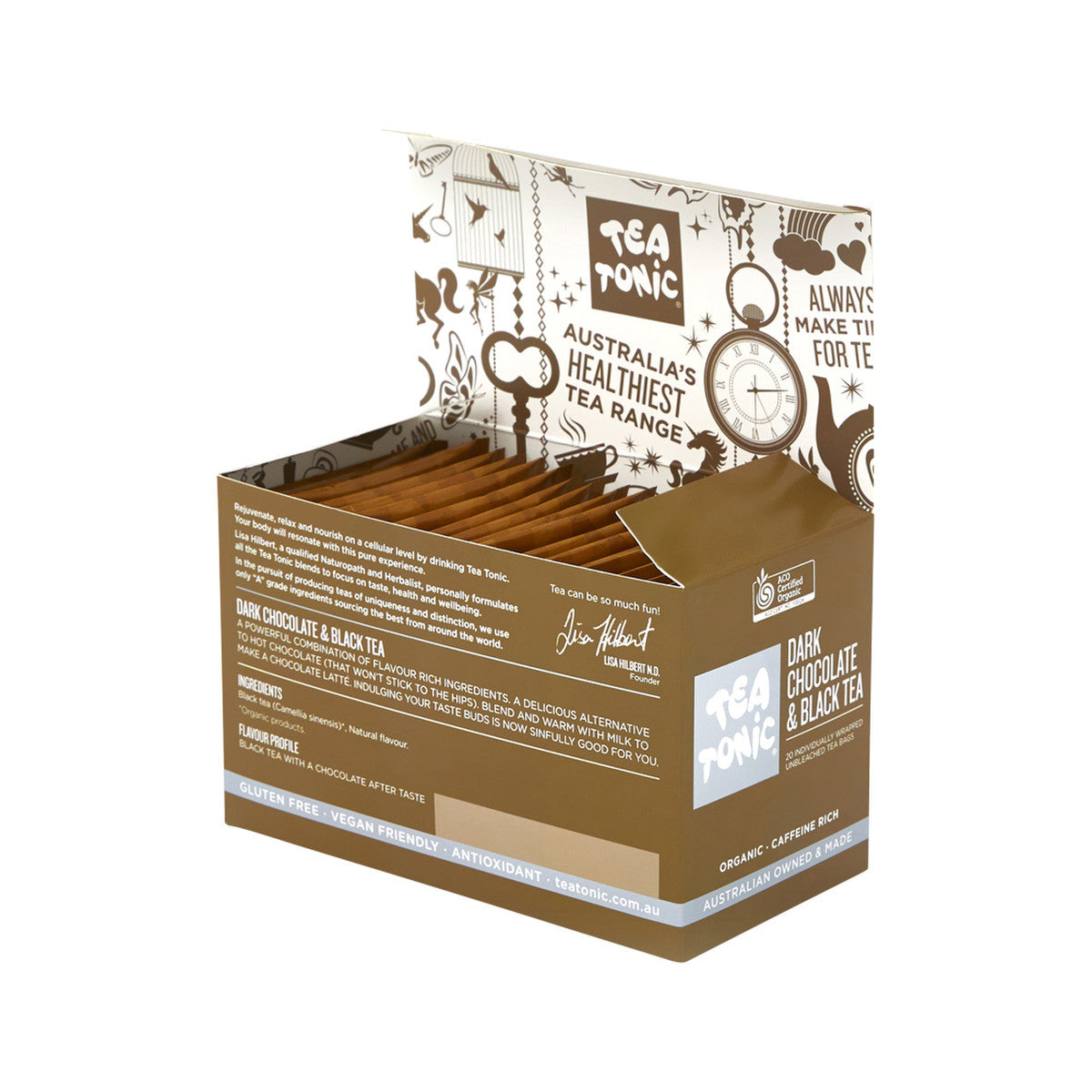 Tea Tonic Organic Dark Chocolate & Black Tea x 20 Tea Bags