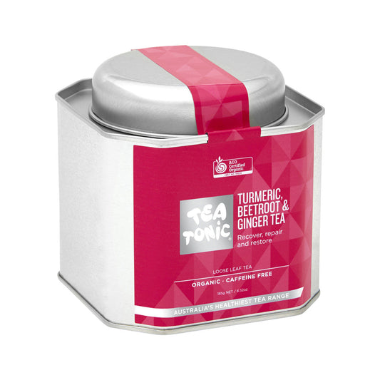 Tea Tonic Organic Turmeric Beetroot & Ginger Tea Caddy Tin 185g