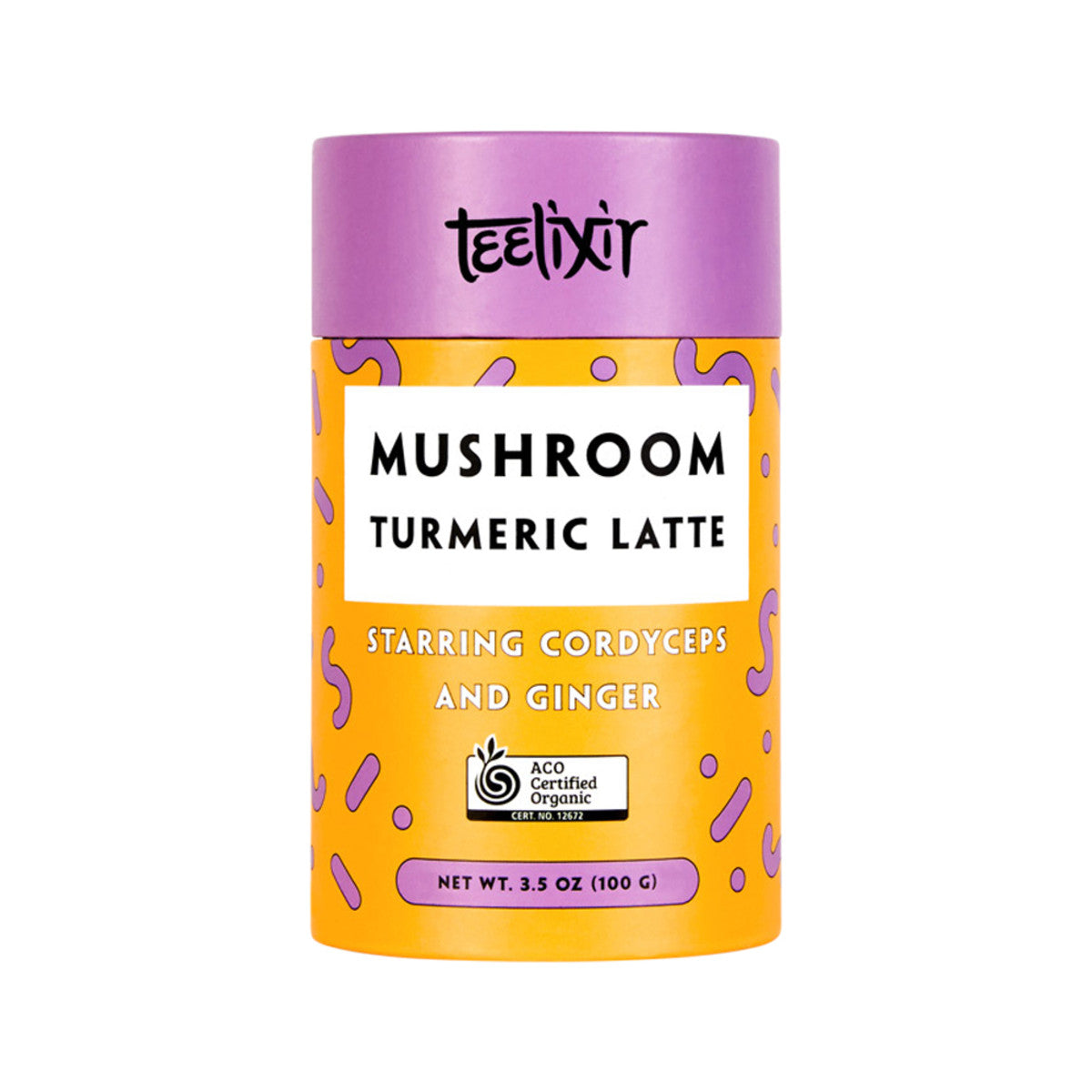 Teelixir Organic Mushroom Turmeric Latte (Starring Cordyceps and Ginger) 100g