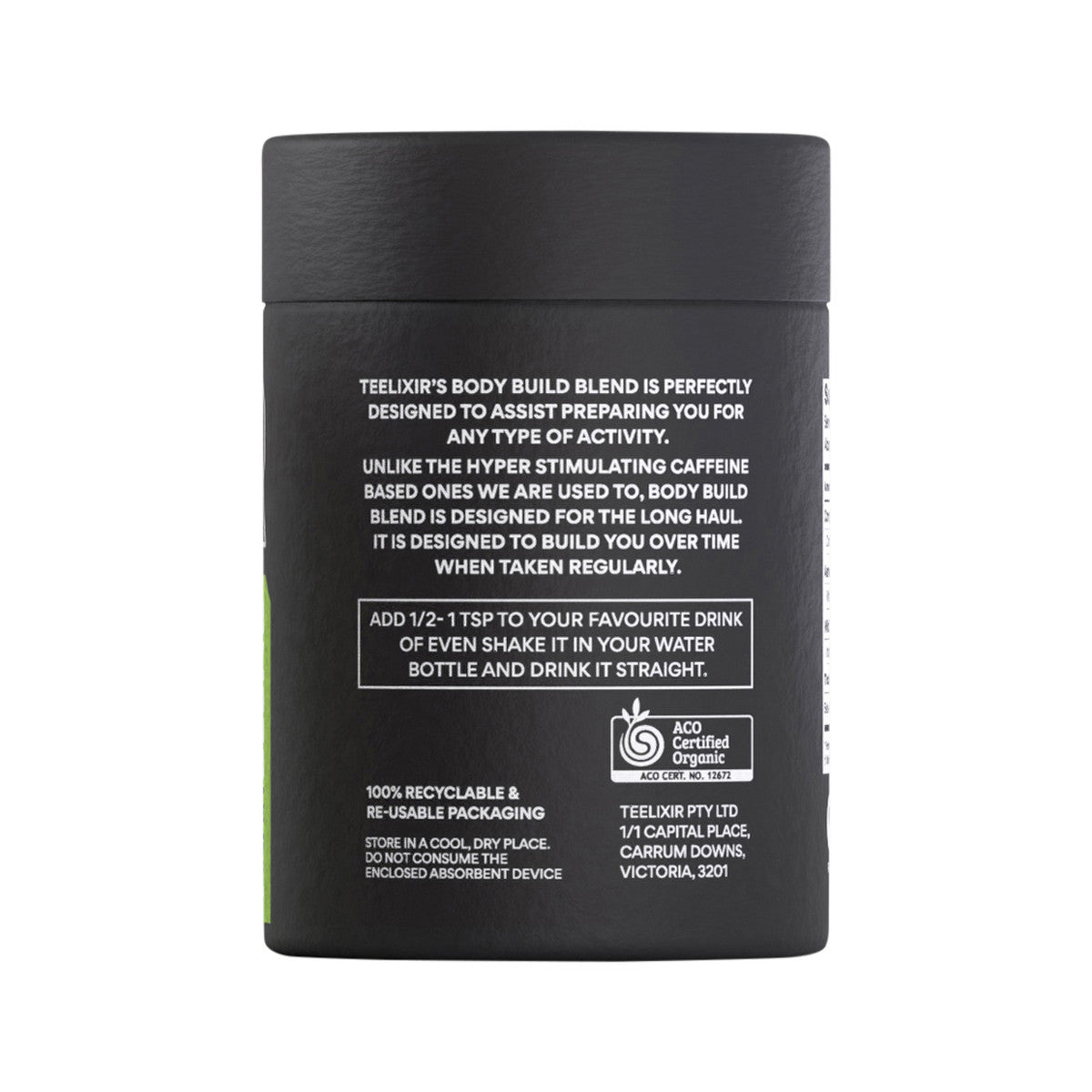 Teelixir Organic TLXR Body Build Blend (Cordyceps Ashwagandha Chaga) 100g