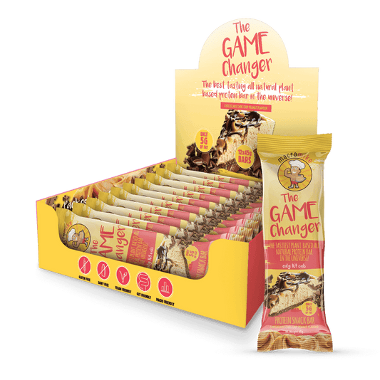 MACRO MIKE The Game Changer Protein Bar Cheezecake Choc Chip Peanut Flavour 45g x 12