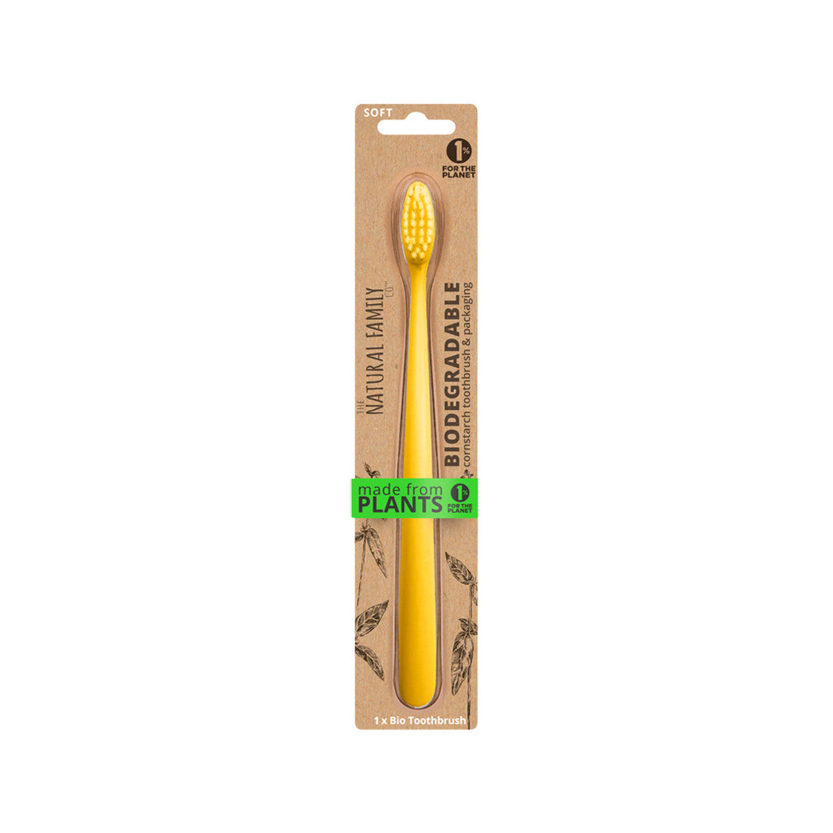 The Natural Family Co. Bio Toothbrush Neon Mixed (Pack of 8) (contains: Up To 6 Different Neon Colours - Supplied at Random)