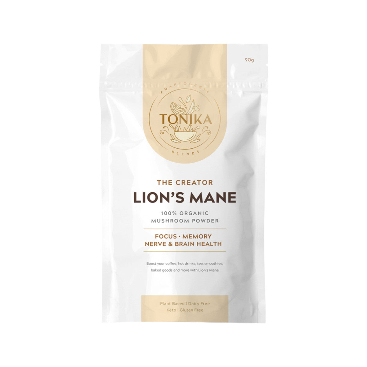 Tonika 100% Organic Mushroom Powder Lion's Mane 90g
