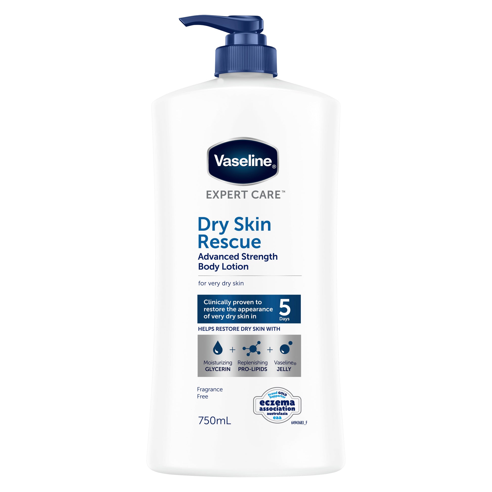 Vaseline Body Lotion Dry Skin Rescue 750ml