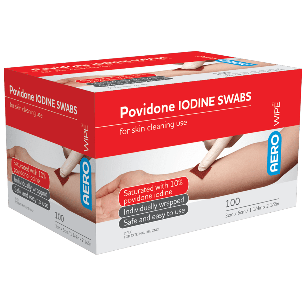 Aerowipe Povidone Iodine Swab 100 Pack