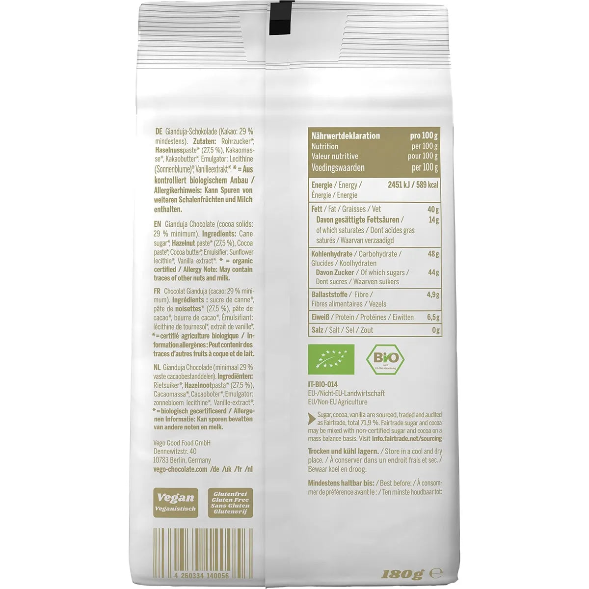 VEGO Vegolino Fine Nougat Pralines 180g
