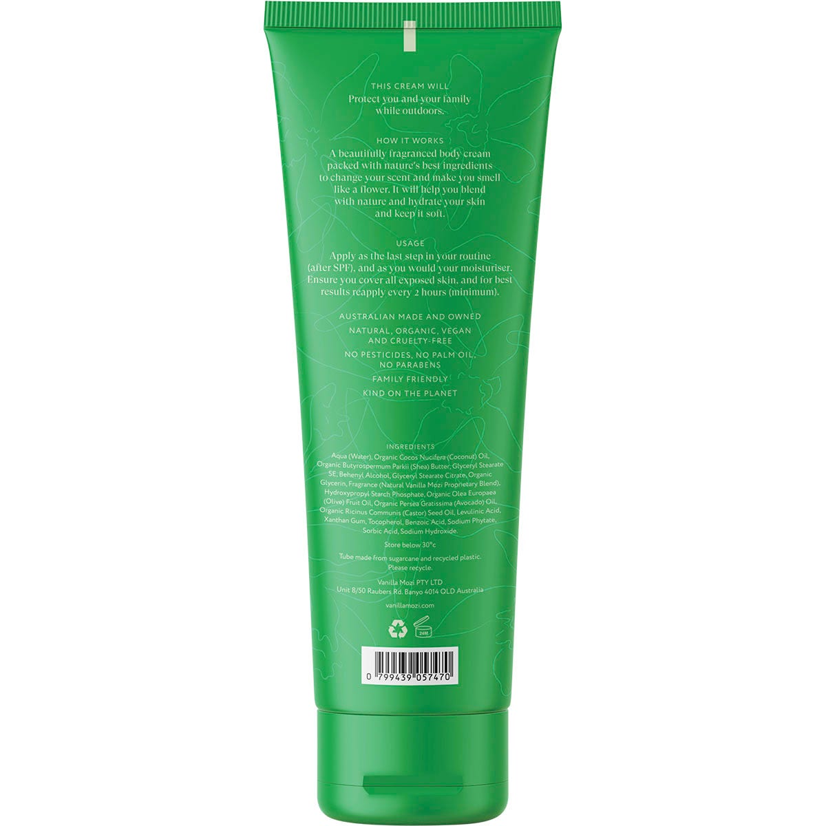 Vanilla Mozi Bite-Proof Body Cream Vanilla & Spearmint 250ml