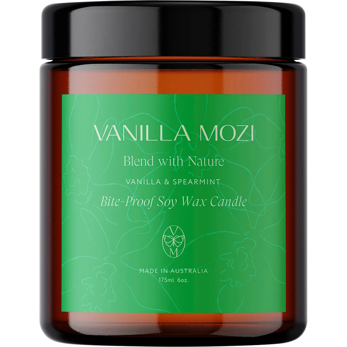 Vanilla Mozi Bite-Proof Soy Wax Candle Vanilla & Spearmint 175ml