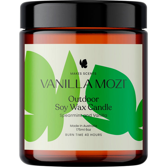 Vanilla Mozi Bite-Proof Soy Wax Candle Vanilla & Spearmint 175ml