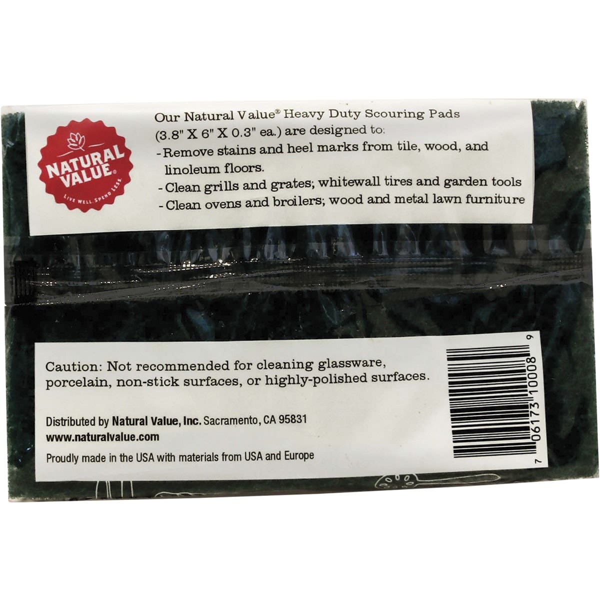 NATURAL VALUE Heavy Duty Scouring Pads 2 Pack