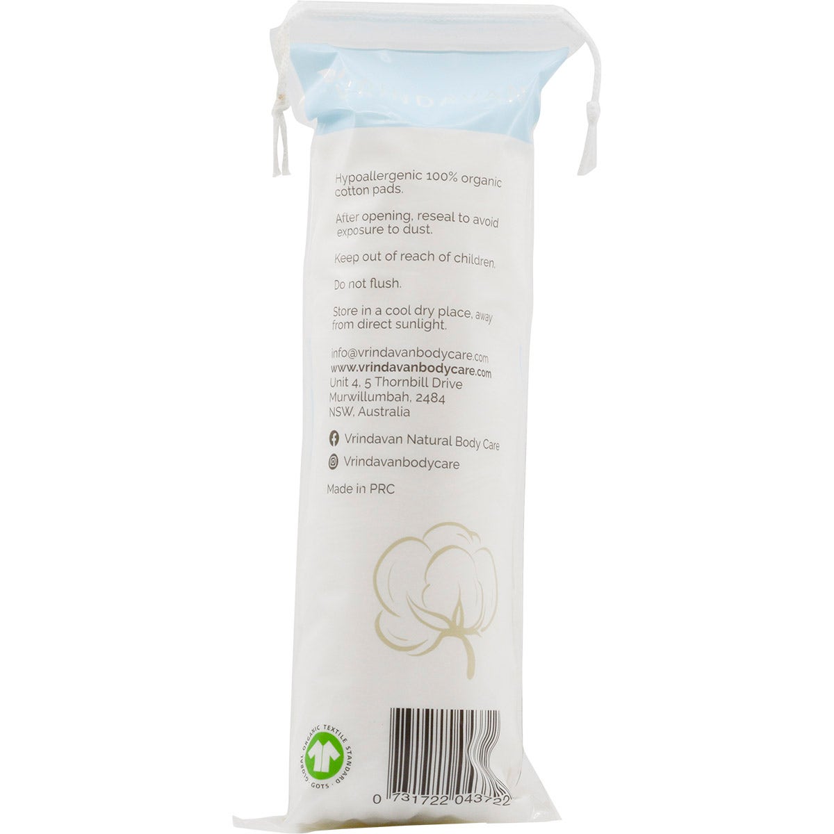 Vrindavan Organic Cotton Pads 100pcs