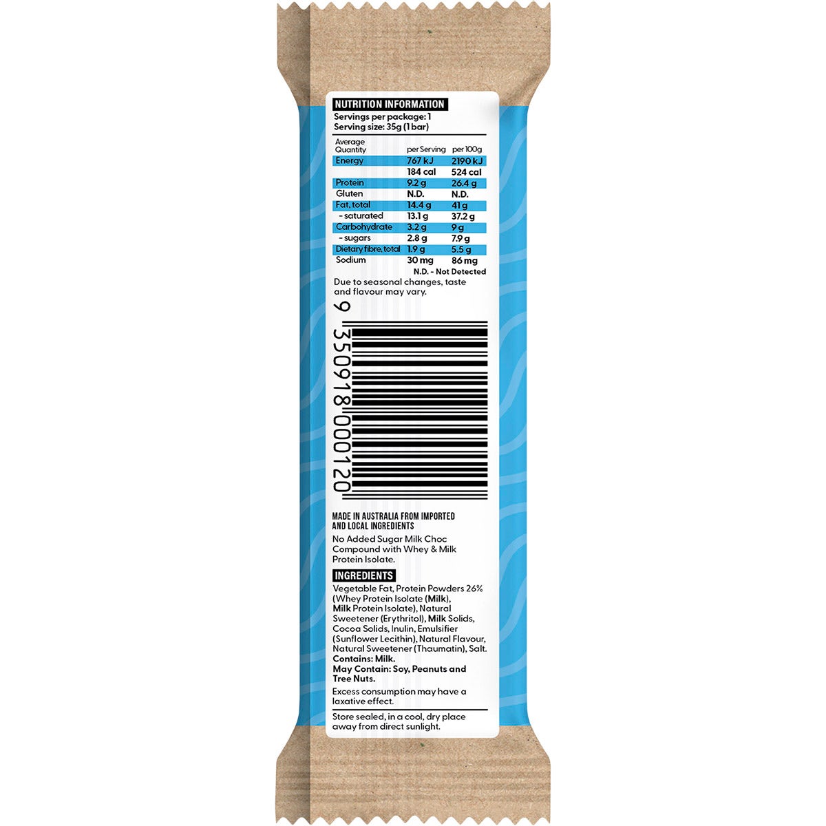 VITAWERX Protein Milk Chocolate Bar 12x35g