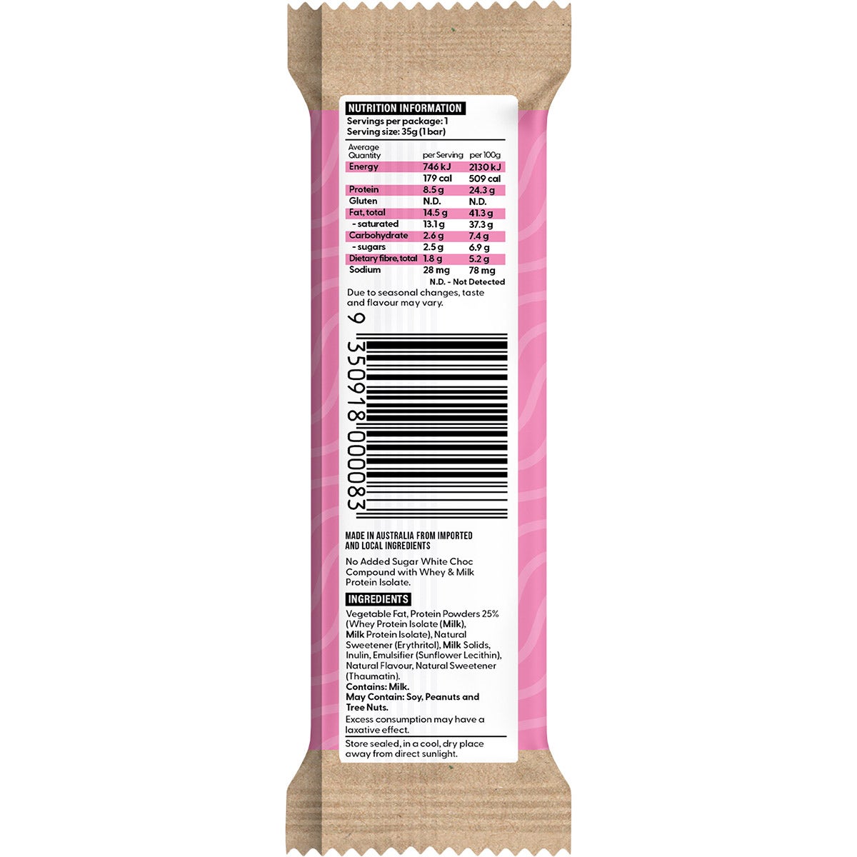 VITAWERX Protein White Chocolate Bar 12x35g