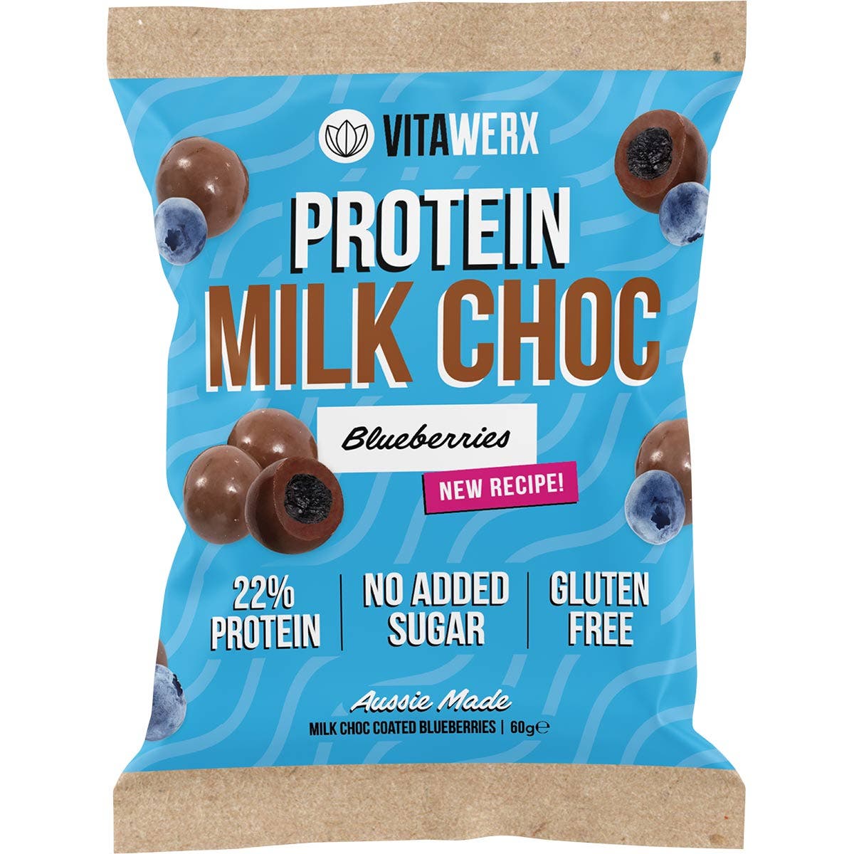 VITAWERX Protein Milk Chocolate Coated Blueberries 10x60g