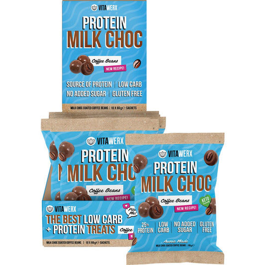 Vitawerx Milk Choc Coated Coffee Beans 10x60g