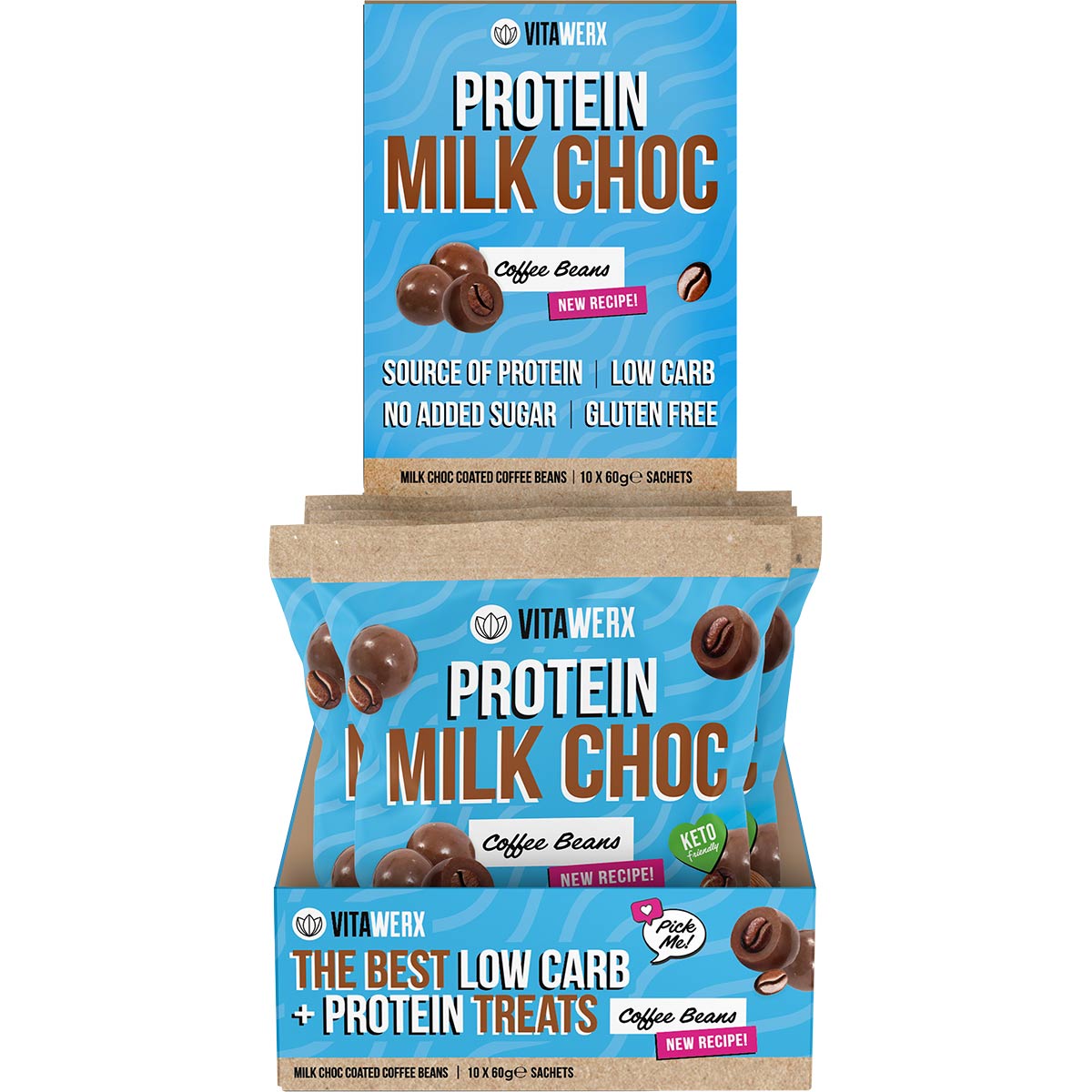 Vitawerx Milk Choc Coated Coffee Beans 10x60g