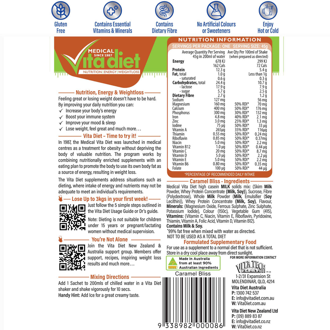 Vita Diet Caramal Shake 14 Pack