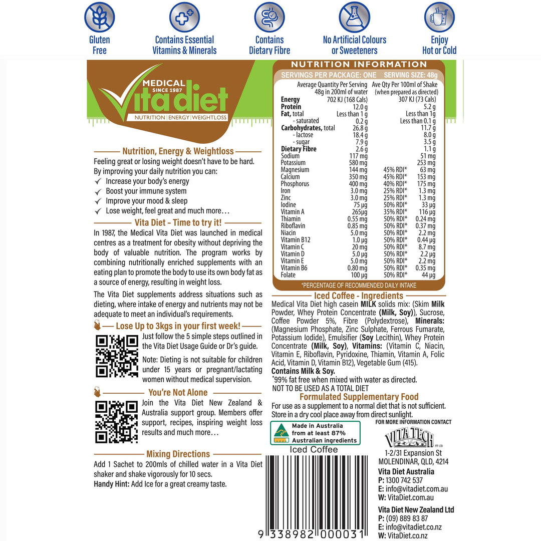 Vita Diet Iced Coffee Shake 14 Pack