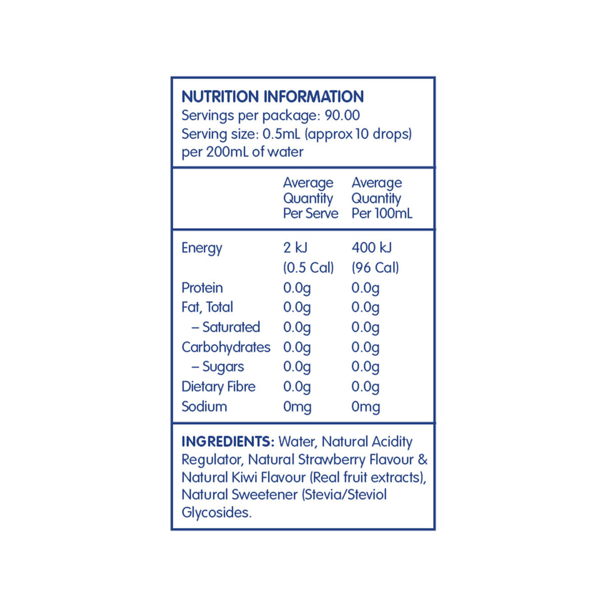 Vital Zing Water Drops (Flavour Enhancer with Stevia) Strawberry Kiwi 45ml