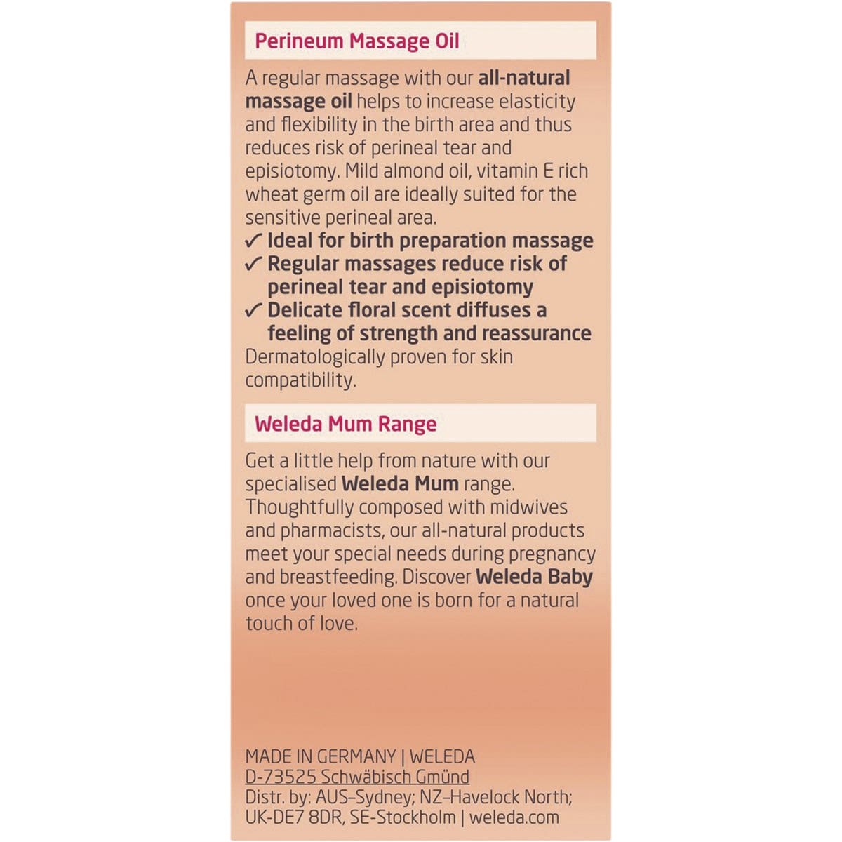 WELEDA Perineum Massage Oil Mother 50ml