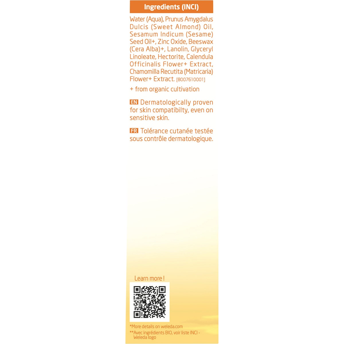 Weleda Baby Nappy Change Cream Calendula Fragrance Free 75ml