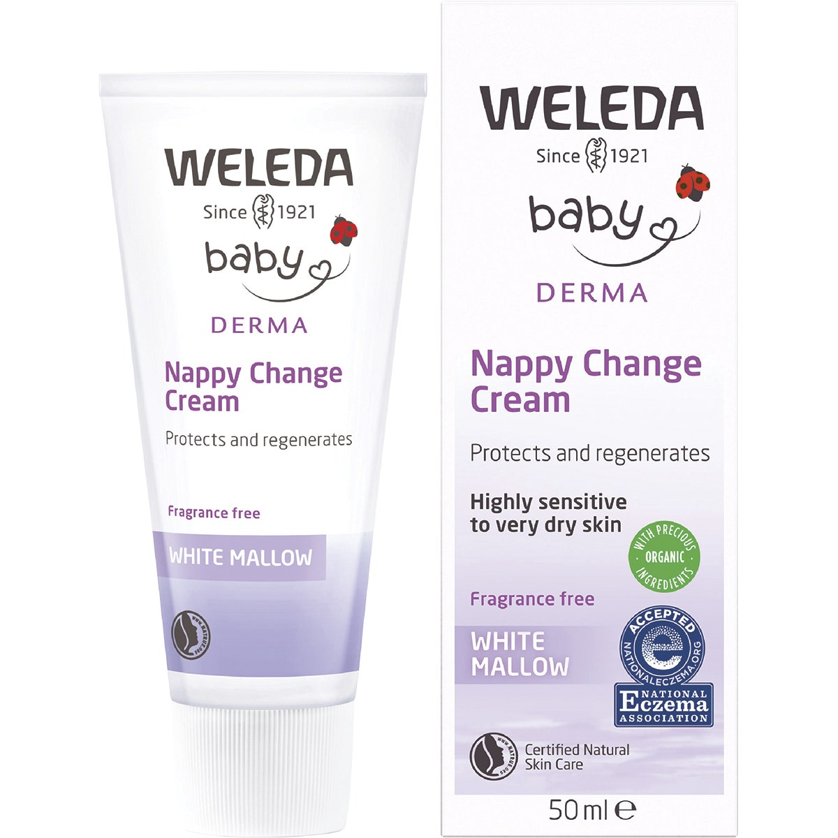 WELEDA Baby Derma Nappy Change Cream White Mallow - Fragrance Free 50ml