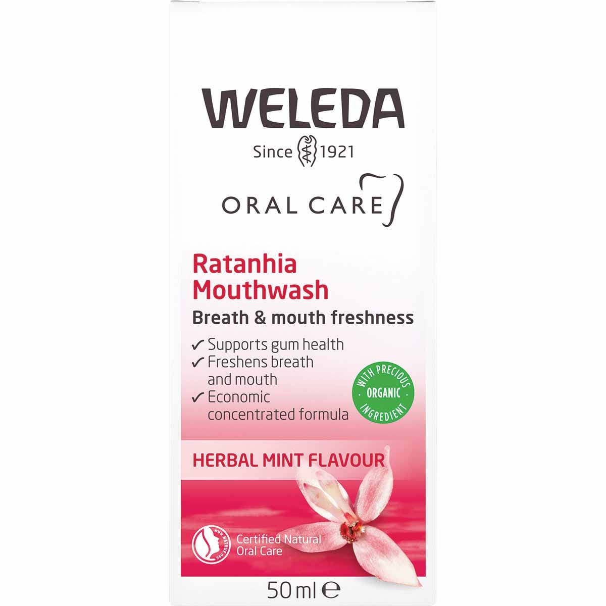 WELEDA Mouthwash Ratanhia Herbal Mint Flavour 50ml