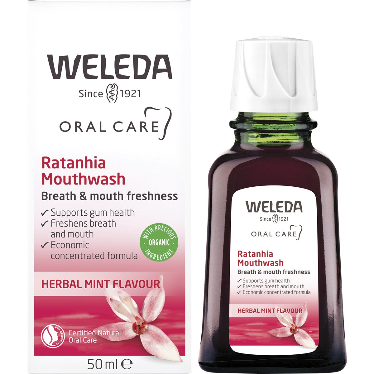 WELEDA Mouthwash Ratanhia Herbal Mint Flavour 50ml