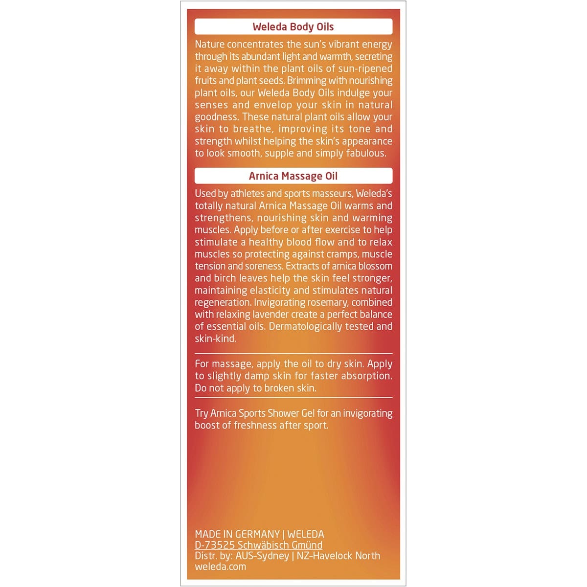 WELEDA Arnica Massage Oil 100ml