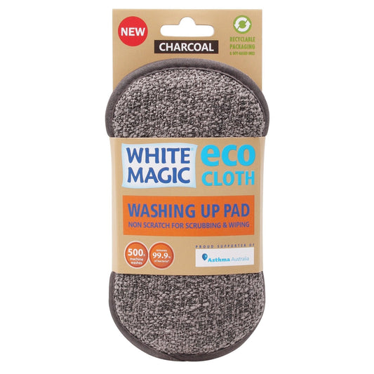 White Magic Washing Up Pad Charcoal 1Pk(Pack of 7)