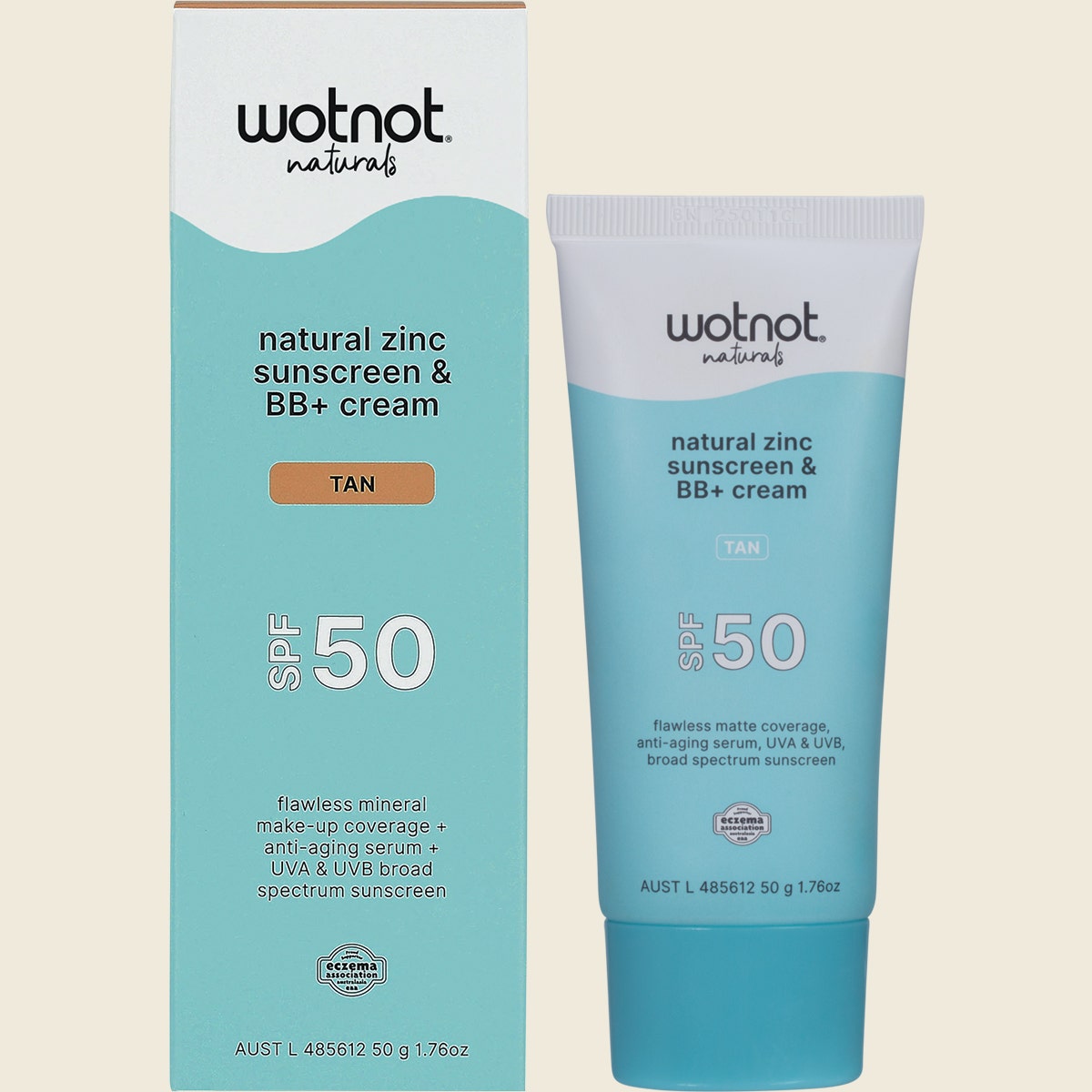 Wotnot Sunscreen & Bb+ Cream Spf50 Tan 50g