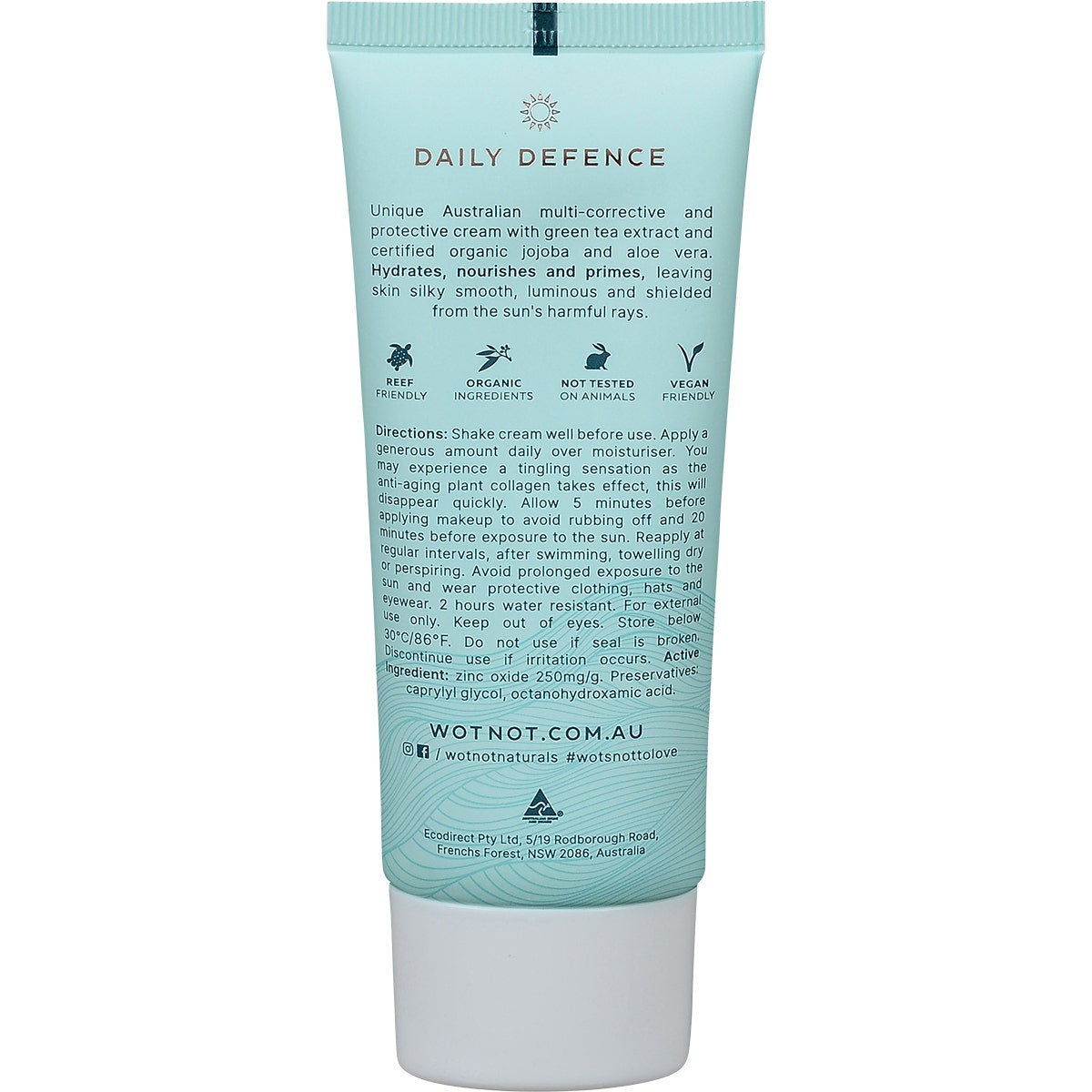 WOTNOT Natural Face Sunscreen 30 SPF Untinted BB Cream 60g