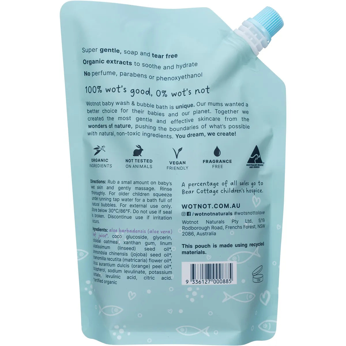 WOTNOT Baby Wash & Bubble Bath Refill 500ml