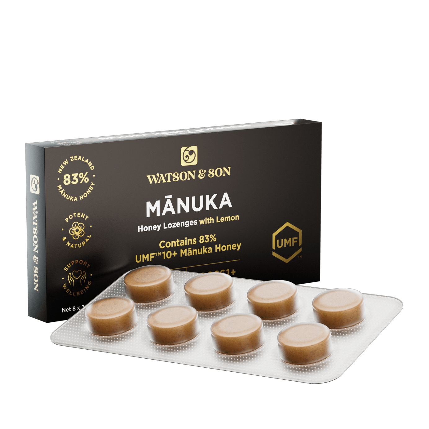 Watson & Son 400+ Manuka Honey & Lemon 8 Lozenges