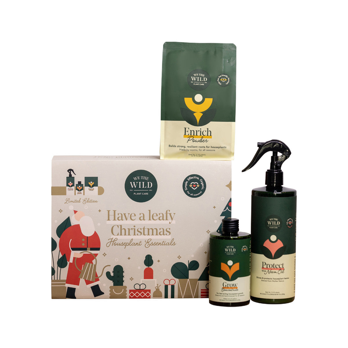 We The Wild Plant Care Organic Have A Leafy Christmas Houseplant Essentials Pack