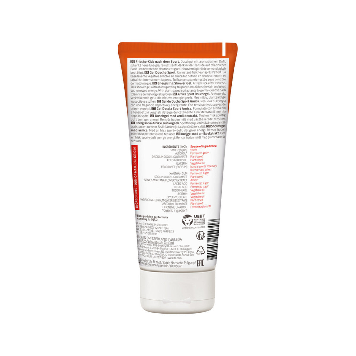 Weleda Organic Sport Energising Shower Gel Arnica 200ml
