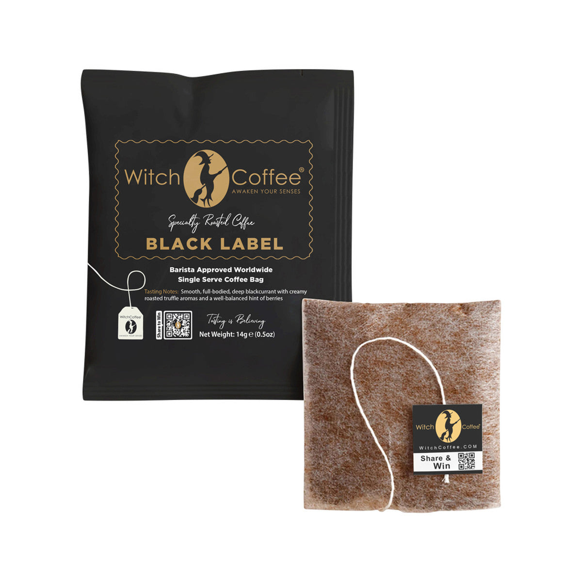 Witch Coffee Black Label Coffee Bags (Smooth & Full-Bodied, Blackcurrant and Roasted Truffle) x 13 Pack