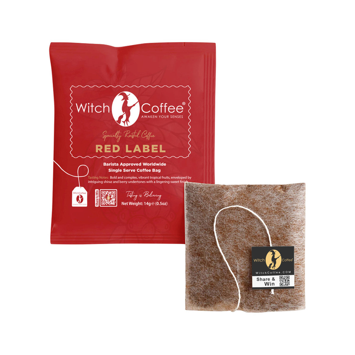 Witch Coffee Red Label Coffee Bags (Rich & Full-Bodied, Winey and Blackberries) x 13 Pack